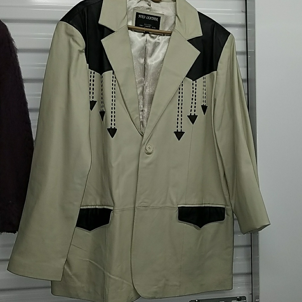 Men's Leather Blazer